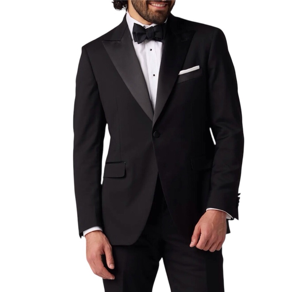 Alton Lane Mens Blazer Size 38 Short Satin Trim Tailored Fit Tuxedo Jacket